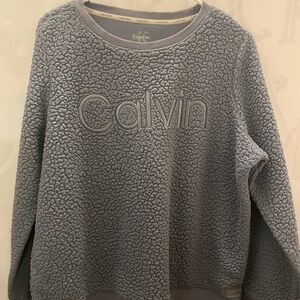 Calvin Klein Gray Textured Crew Neck Sweater